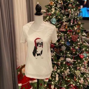 J crew woman dog tee shirt